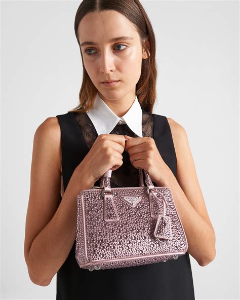 prada mini crystal-embellished satin bag|platinum satin mini bag.